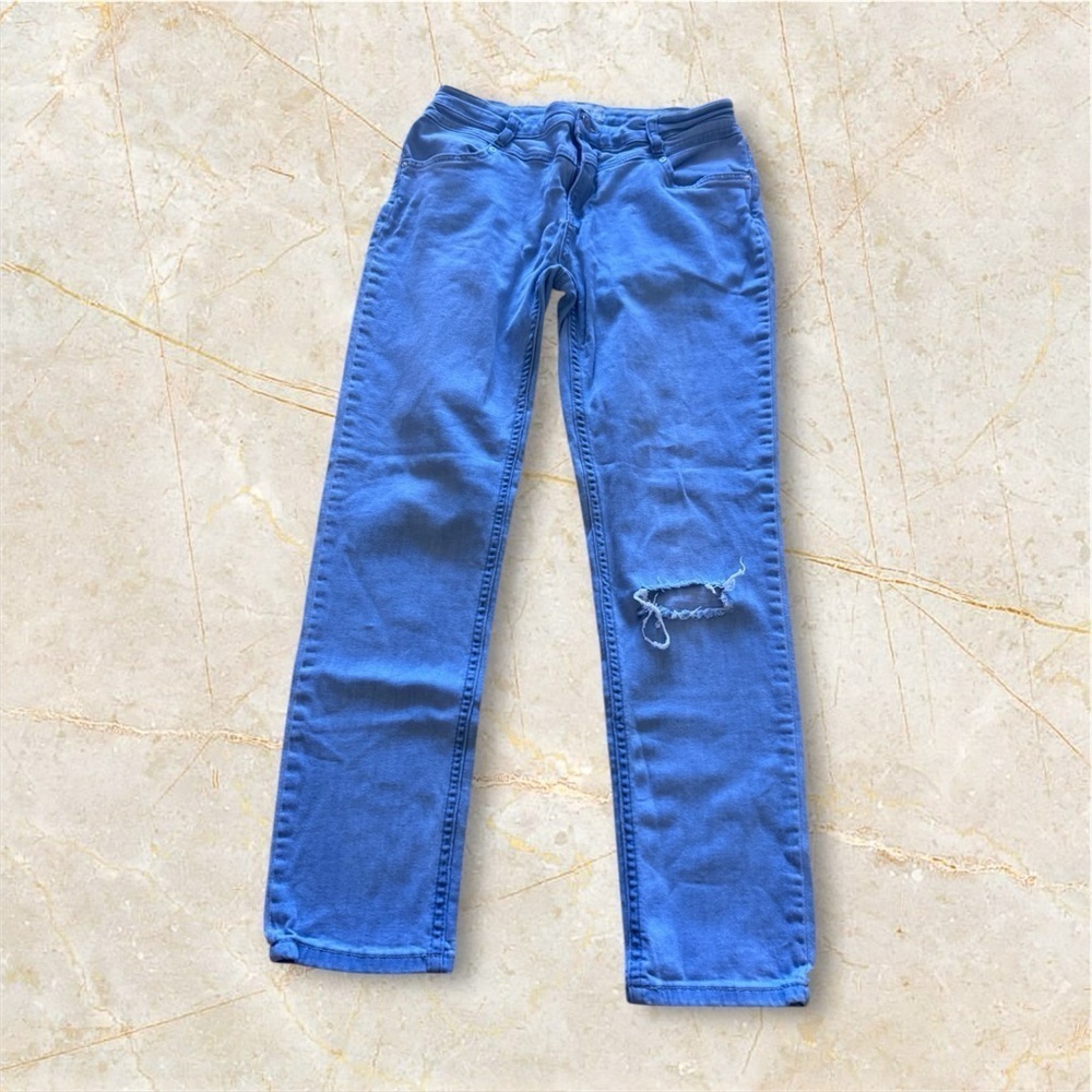 Free people jenas light Blue Distressed Jeans size 29 W pocket zipper - Picture 3 of 13
